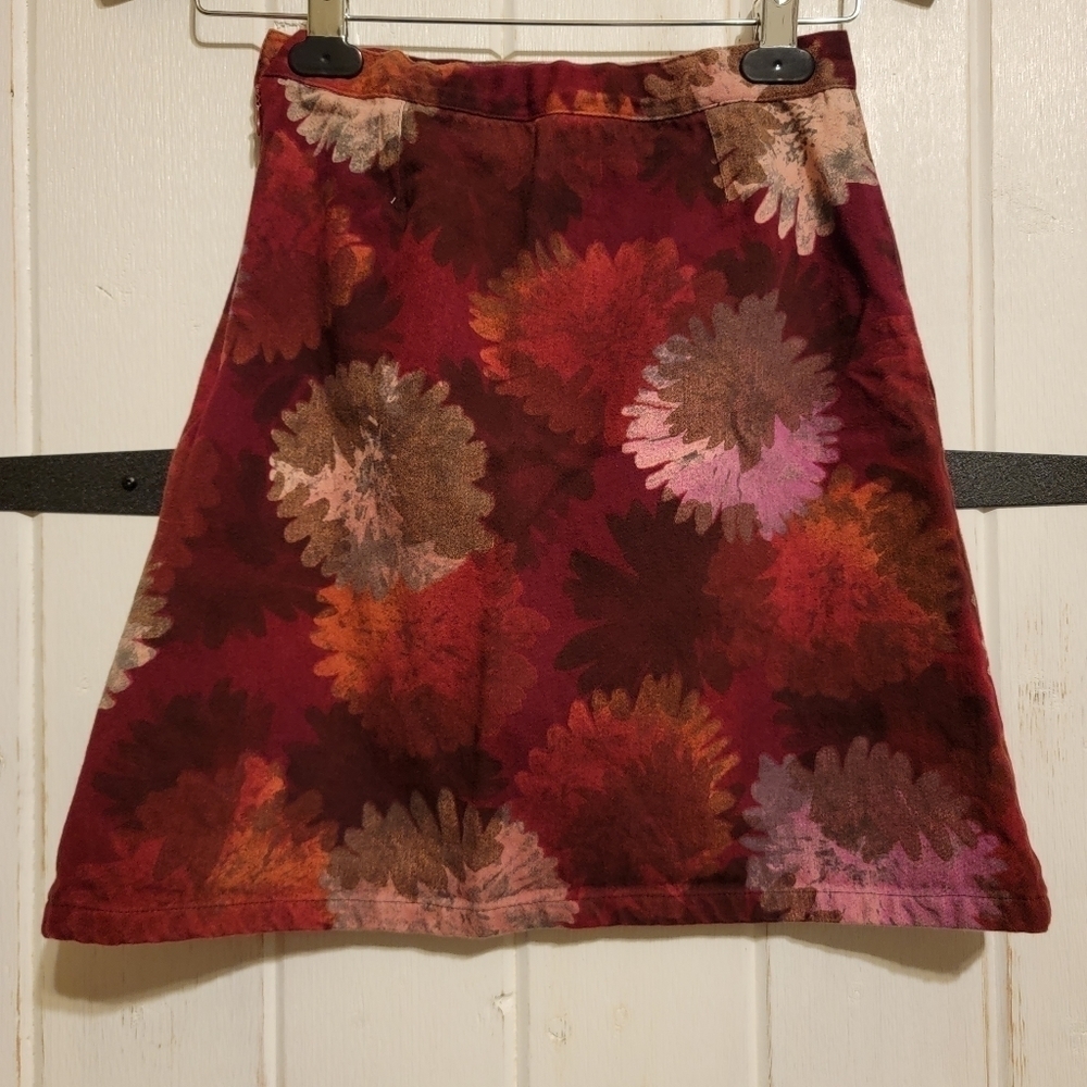 Orchestra Skirt A-Line Boho Floral Print Retro Fall Junior Size 14